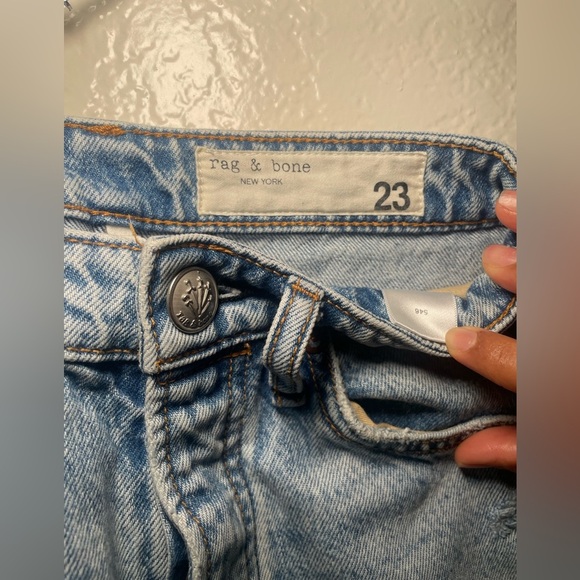 Rag & Bone Light Blue Straight Leg Jeans (Size 23) - Picture 5 of 7